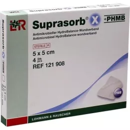 SUPRASORB X+PHMB Medicazione HydroBalance 5x5 cm, 4 pz