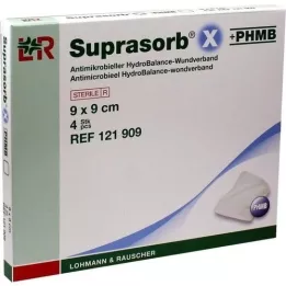 SUPRASORB X+PHMB Medicazione HydroBalance 9x9 cm, 4 pz