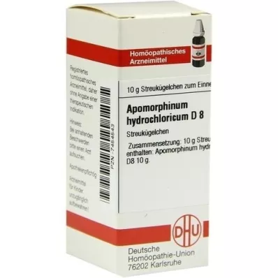 APOMORPHINUM HYDROCHLORICUM D 8 globuli, 10 g