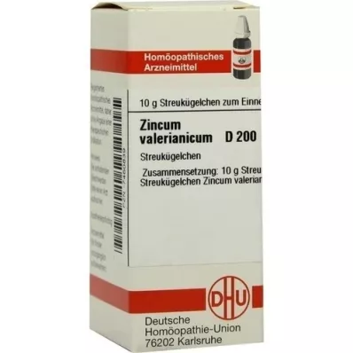 ZINCUM VALERIANICUM D 200 globuli, 10 g