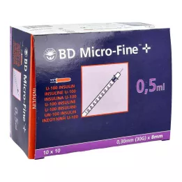 BD MICRO-FINE+ Insulinspr.0,5 ml U100 8 mm, 100X0,5 ml