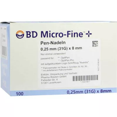 BD Micro-Fine + 8 aghi 0,25x8 mm, 100 pz
