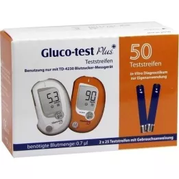 GLUCO TEST Strisce reattive per la glicemia Plus, 50 pz