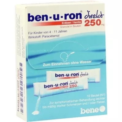 BEN-U-RON direct 250 mg granuli fragola/vaniglia, 10 pz