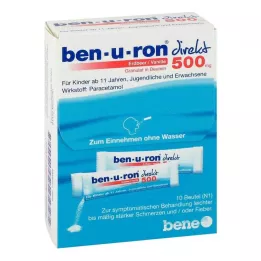 BEN-U-RON direct 500 mg granuli fragola/vaniglia, 10 pz