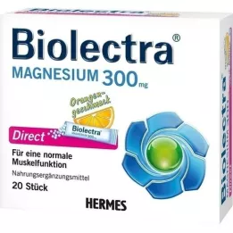 BIOLECTRA Magnesio 300 mg Bastoncini arancioni diretti, 20 pezzi