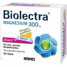 BIOLECTRA Magnesio 300 mg Bastoncini arancioni diretti, 40 pezzi