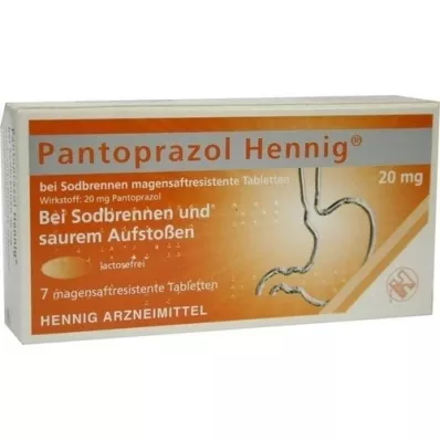 PANTOPRAZOL Hennig b.Sodbrennen 20 mg msr.Tabl., 7 pz