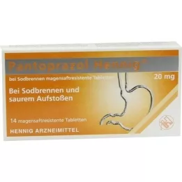 PANTOPRAZOL Hennig b.Sodbrennen 20 mg msr.Tabl., 14 pz