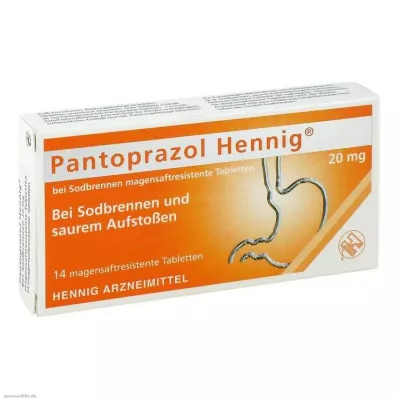 Pantoprazolo Hennig b.Bruciore di stomaco 20 mg compresse gastroresistenti, 14 pz