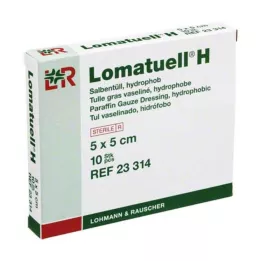 LOMATUELL H Tulle per pomata 5x5 cm sterile, 10 pz