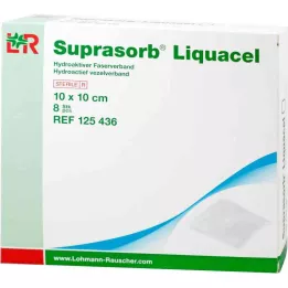 SUPRASORB Liquacel hydroakt.Faserverb.10x10 cm, 8 pz