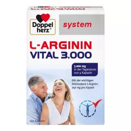 DOPPELHERZ L-Arginina Vital 3.000 capsule di sistema, 120 Capsule