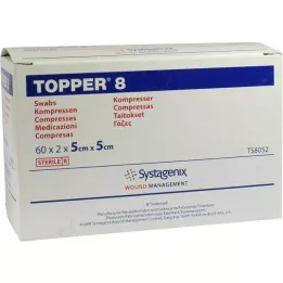 Topper 8 compresse sterili 5x5 cm, 60x2 pezzi