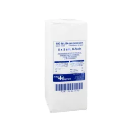 MULLKOMPRESSEN 5x5 cm non sterile 8x, 100 pz
