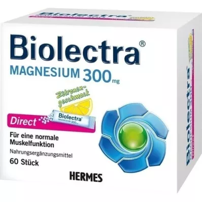 BIOLECTRA Magnesio 300 mg Bastoncini diretti al limone, 60 pezzi