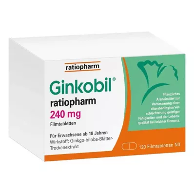 GINKOBIL-ratiopharm 240 mg compresse rivestite con film, 120 pz GINKOBIL-ratiopharm 240 mg compresse rivestite con film, 120 pz