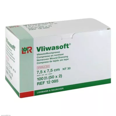 Compresse in pile Vliwasoft 7,5x7,5 cm sterili a 6 strati, 50x2 pezzi Compresse in pile Vliwasoft 7,5x7,5 cm sterili a 6 strati, 50x2 pezzi
