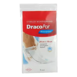 DRACOPOR medicazione impermeabile per ferite 10x20 cm sterile, 5 pz