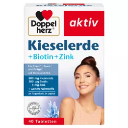 DOPPELHERZ Compresse di silice+biotina+zinco, 40 pezzi
