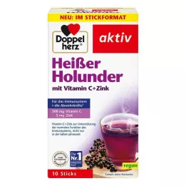 DOPPELHERZ granuli di sambuco caldo con vit. C+zinco, 10 pz