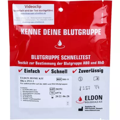 BLUTGRUPPE Test rapido Eldon Home-Kit HKA 2511-1, 1 pz