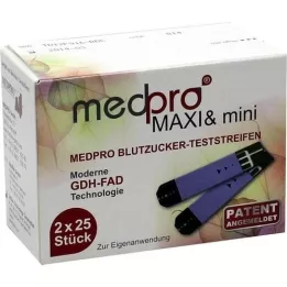 MEDPRO Maxi &amp; mini strisce reattive per la glicemia, 2X25 pz