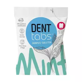 DENTTABS Pastiglie per spazzolino da denti alla stevia-menta con fluoro, 125 pz