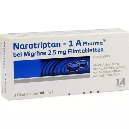 NARATRIPTAN-1A Pharma per emicrania 2,5 mg compresse rivestite con film, 2 pz