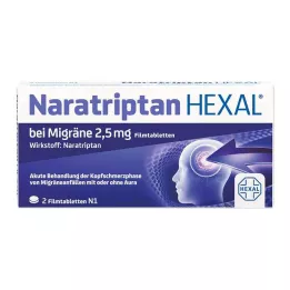 NARATRIPTAN HEXAL per lemicrania 2,5 mg compresse rivestite con film, 2 pz