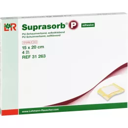 SUPRASORB P PU-Schiuma autoadesiva 15x20 cm, 4 pz