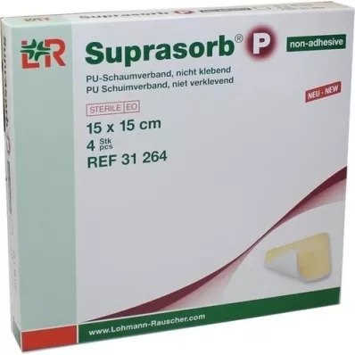 SUPRASORB P PU-Schiuma v.non adesiva 15x15 cm, 4 pz