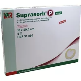 SUPRASORB P PU-Schiuma v.selfcl.sacrum 18x20,5 cm, 4 pz