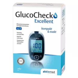 GLUCOCHECK Eccellente set di misuratori di glucosio nel sangue mg/dl, 1 pc