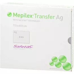 MEPILEX Medicazione di trasferimento in schiuma Ag 7,5x8,5 cm ster., 10 pz