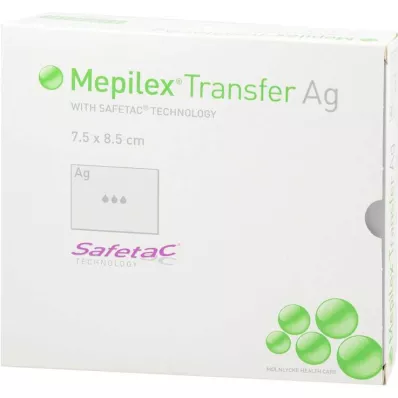 MEPILEX Medicazione di trasferimento in schiuma Ag 7,5x8,5 cm ster., 10 pz