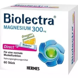 BIOLECTRA Magnesio 300 mg Bastoncini arancioni diretti, 60 pezzi