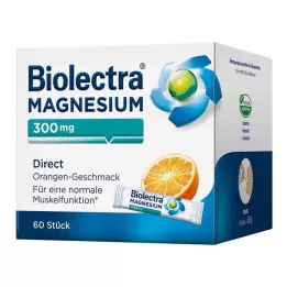 BIOLECTRA Magnesio 300 mg Bastoncini arancioni diretti, 60 pezzi