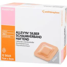 ALLEVYN Medicazione in schiuma dargento 7x8 cm adesiva, 12 pezzi