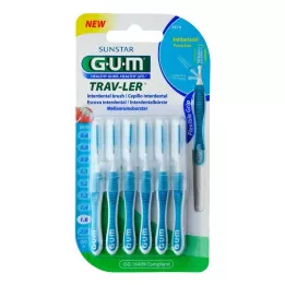 GUM TRAV-LER Interdentali blu da 1,6 mm + 6 tappi, 6 pz