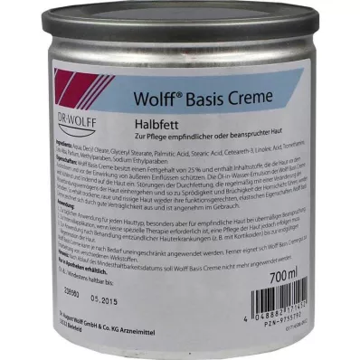 Wolff crema base semigrassa, 700 ml