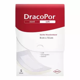 DRACOPOR Medicazione per ferita 8x15 cm sterile, 5 pz