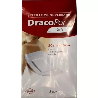 DRACOPOR Medicazione per ferita 10x20 cm sterile, 5 pz