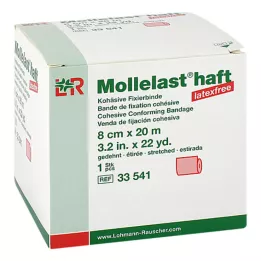 MOLLELAST bende adesive senza lattice 8 cmx20 m rosso, 1 pz
