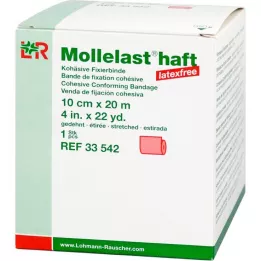 MOLLELAST bende adesive senza lattice 10 cmx20 m rosso, 1 pz