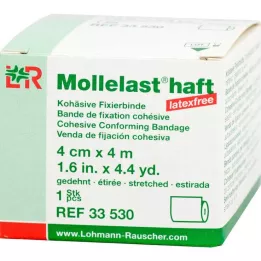 MOLLELAST bende adesive senza lattice 4 cmx4 m bianco, 1 pz
