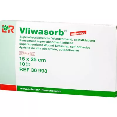 Compressa adesiva superassorbente Vliwasorb ad alto potere assorbente 15x25 cm, 10 pezzi
