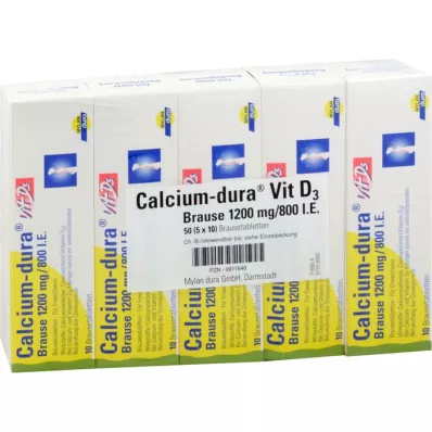 CALCIUM DURA Vit D3 Effervescente 1200 mg/800 U.I., 50 pz