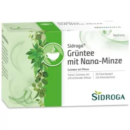 SIDROGA Tè verde Wellness con filtro alla menta Nana, 20X1,5 g