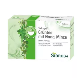 SIDROGA Tè verde Wellness con filtro alla menta Nana, 20X1,5 g